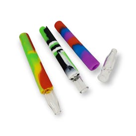 Silicone 2 Way Straw Reversible Chillum + Dab Straw