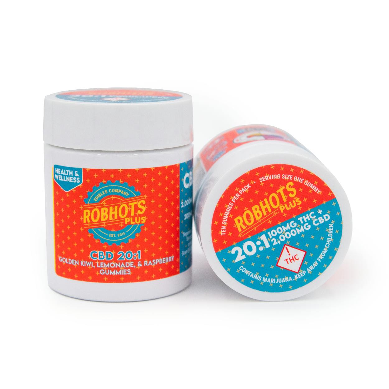 Robhots | 20:1s (CBD:THC) Plus Gummies | REC | 100mg THC | 10ct | 10mg/ea