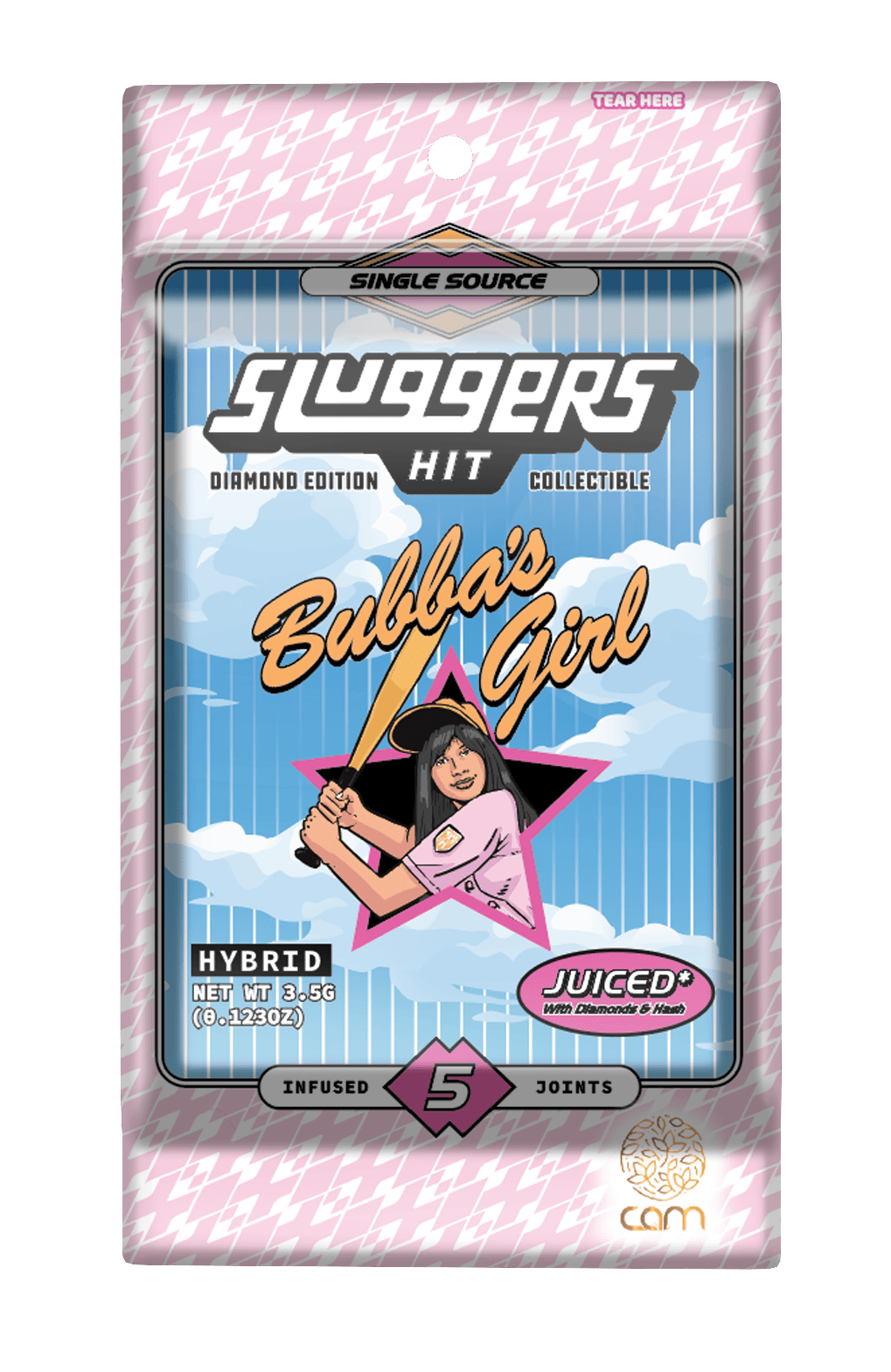 Sluggers X CAM- Infused Preroll - 3.5g 5pk - Bubba's Girl - Diamond Edition