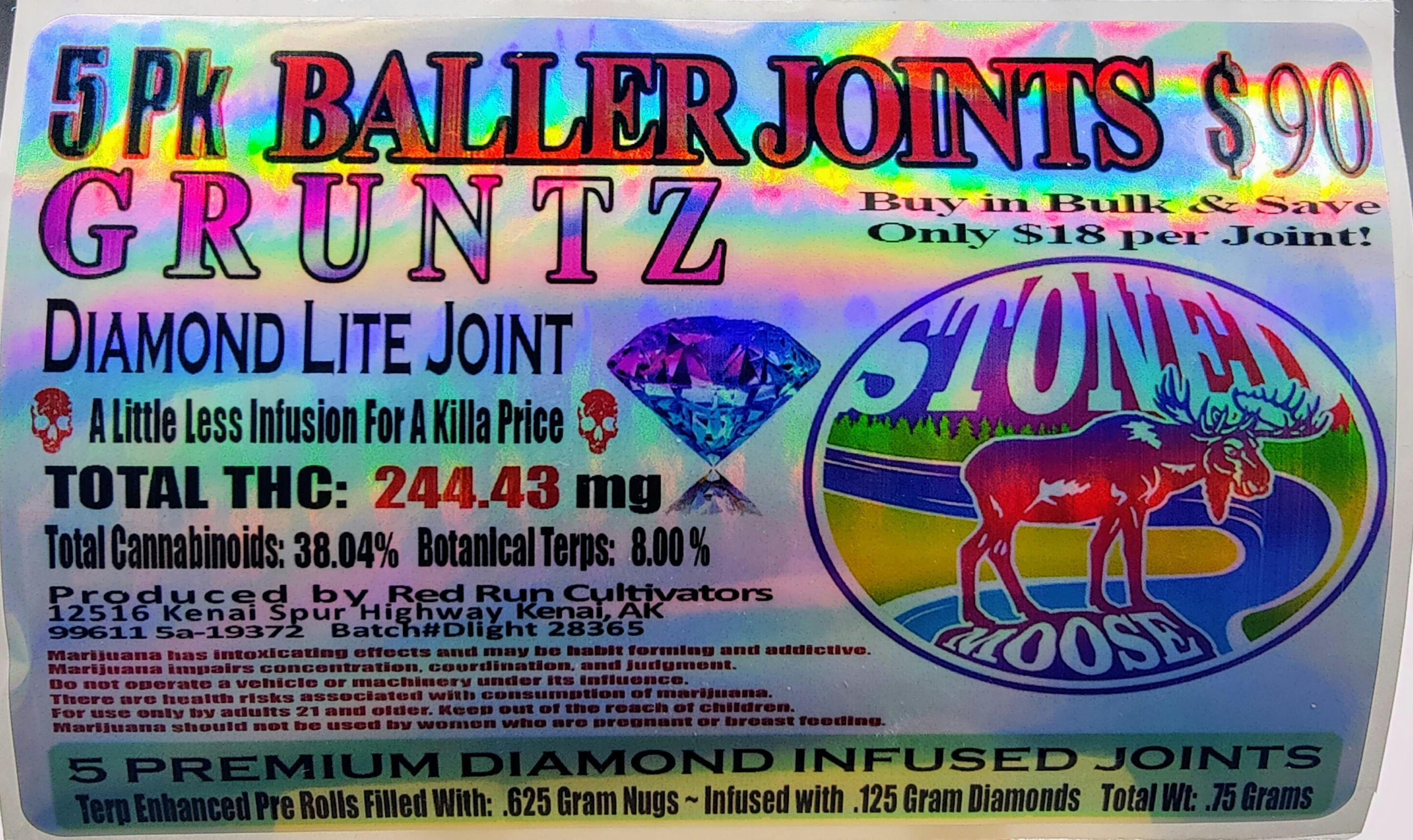 .75g Diamond Lite 5 Pack Gruntz cannabis product
