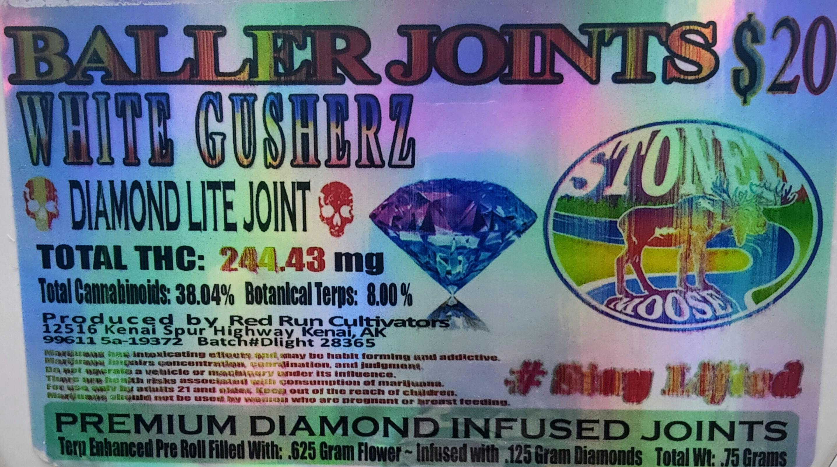 Diamond Lite Pre Roll - White Gushers