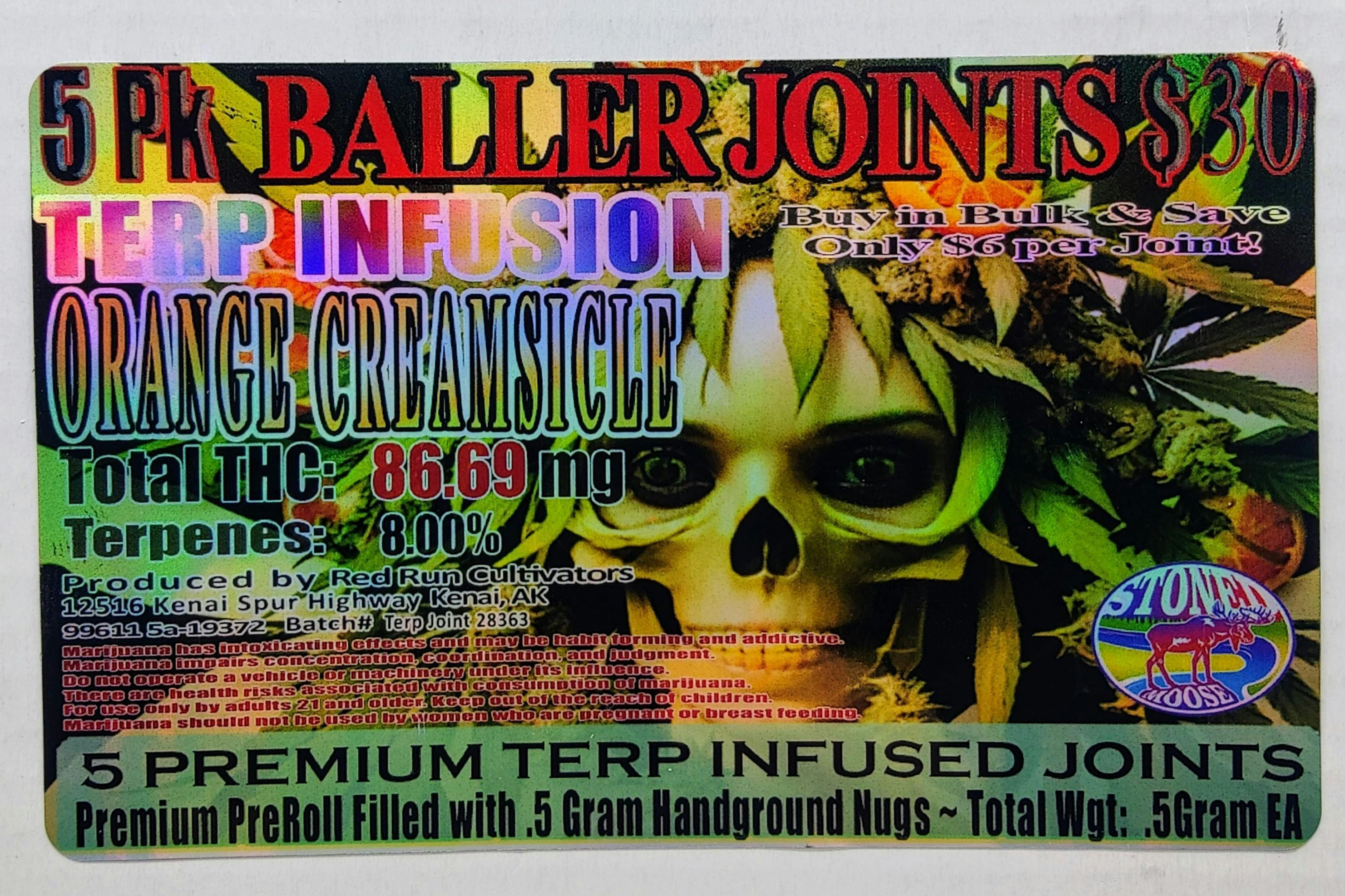 5pk Terp Infused Joints Orange Creamsicle