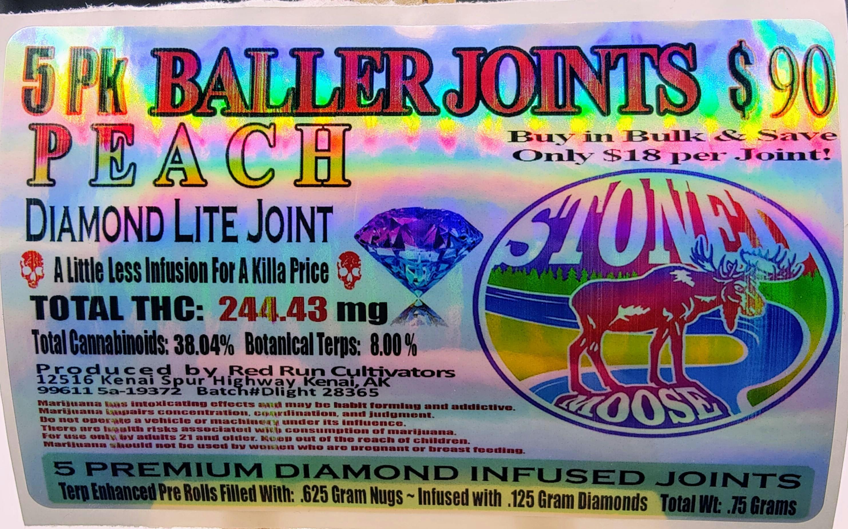 .75g Diamond Lite 5 Pack Peach cannabis product
