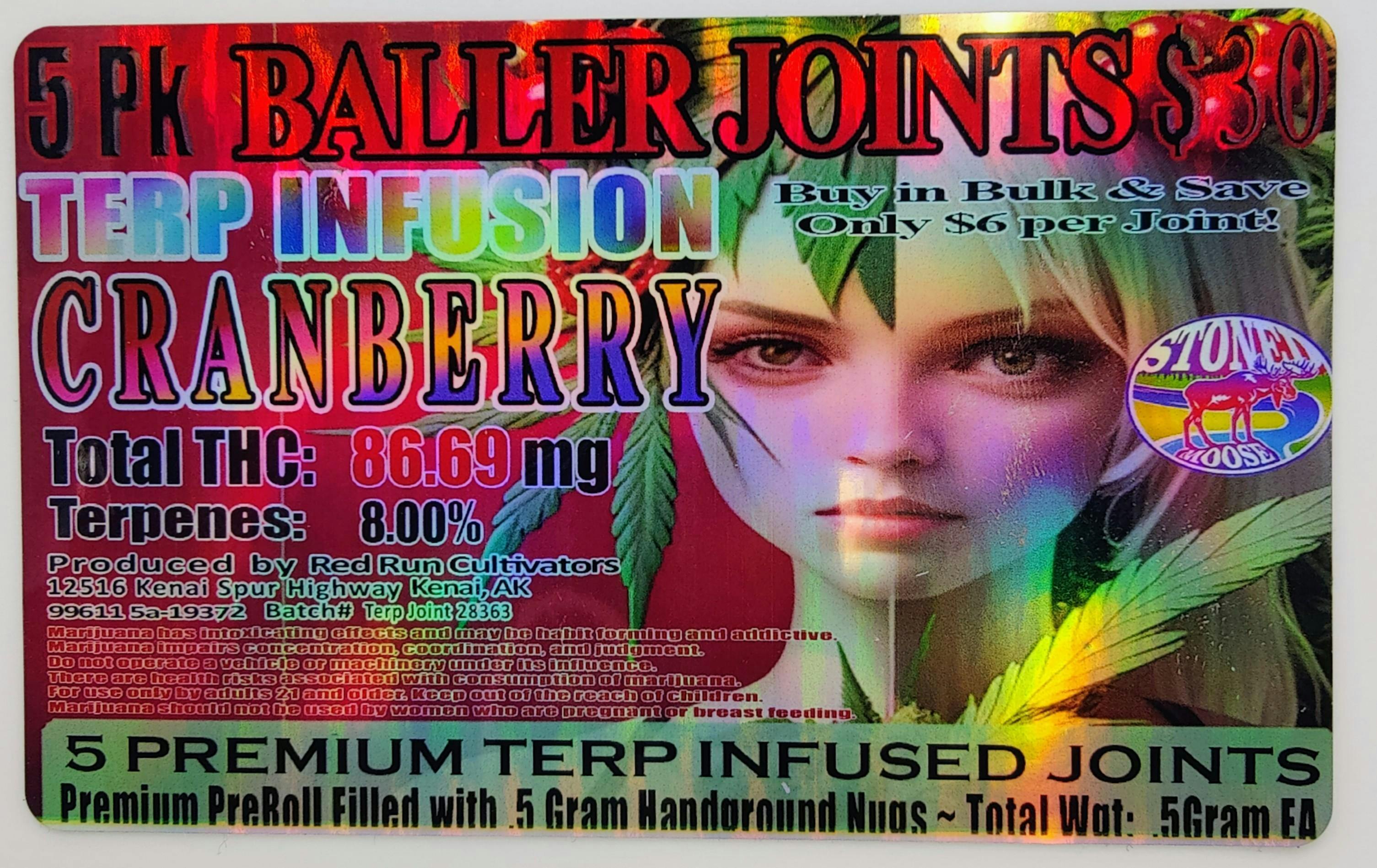 Cranberry .5g Pre Roll 5 Pack cannabis product