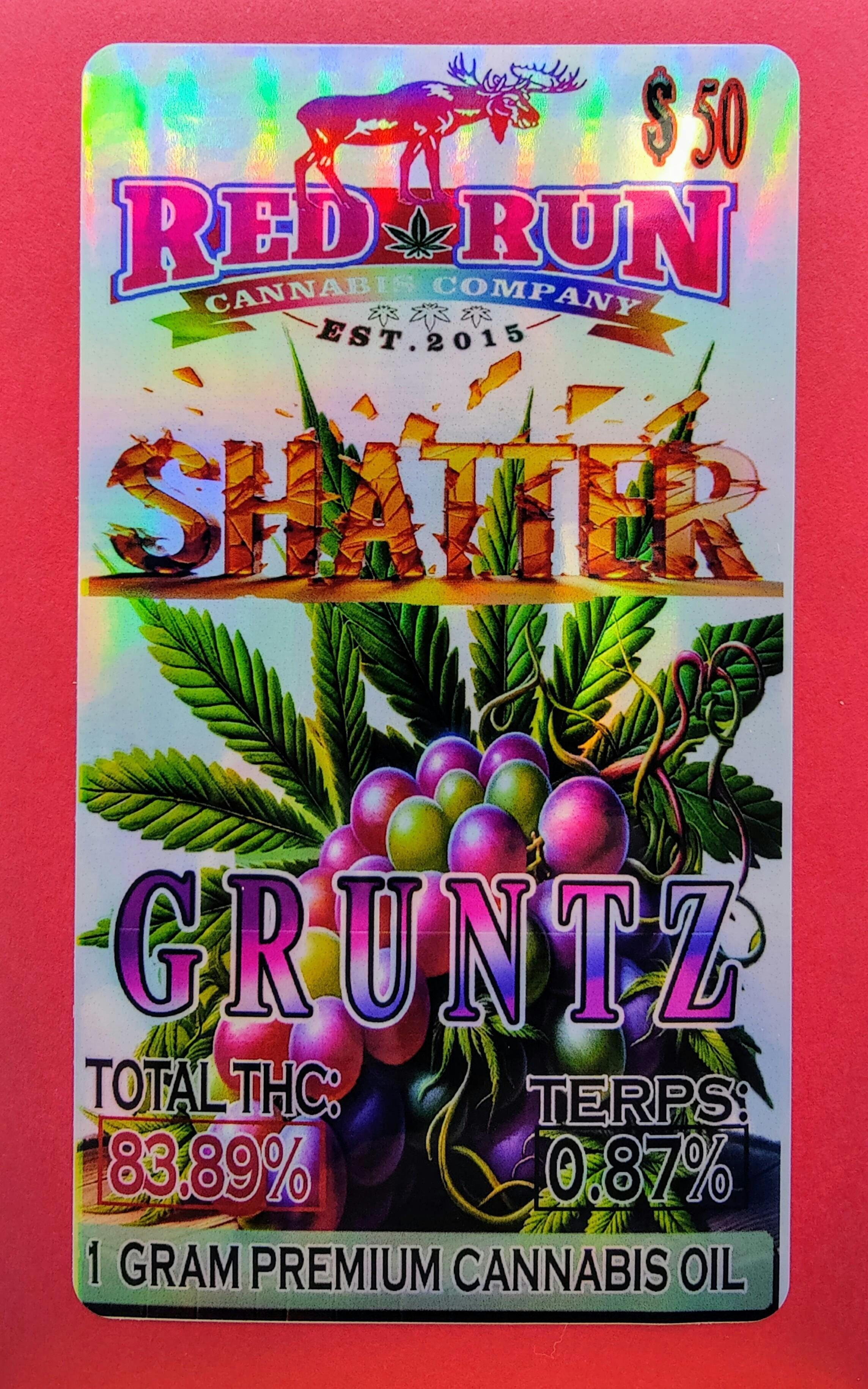 1g Shatter Gruntz cannabis product