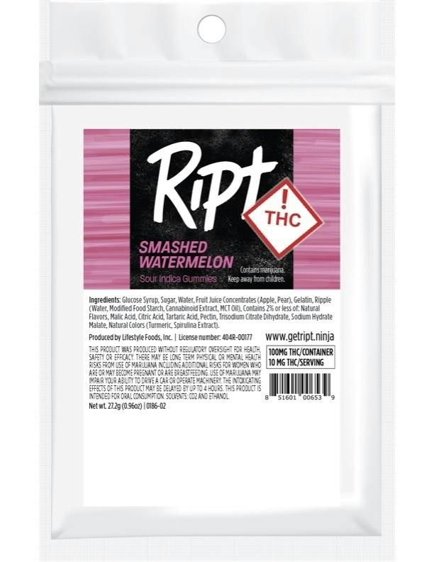 Ript - Smashed Watermelon Gummies 100mg 10pk