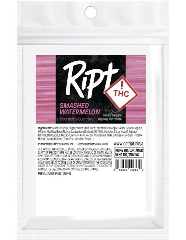 Ript - Smashed Watermelon Gummies 100mg 10pk