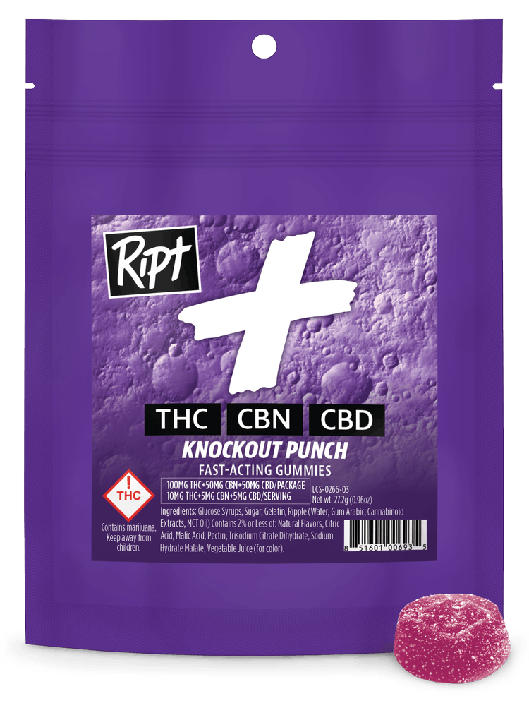 Ript Plus Knockout Punch 1:1:1 CBD + CBN