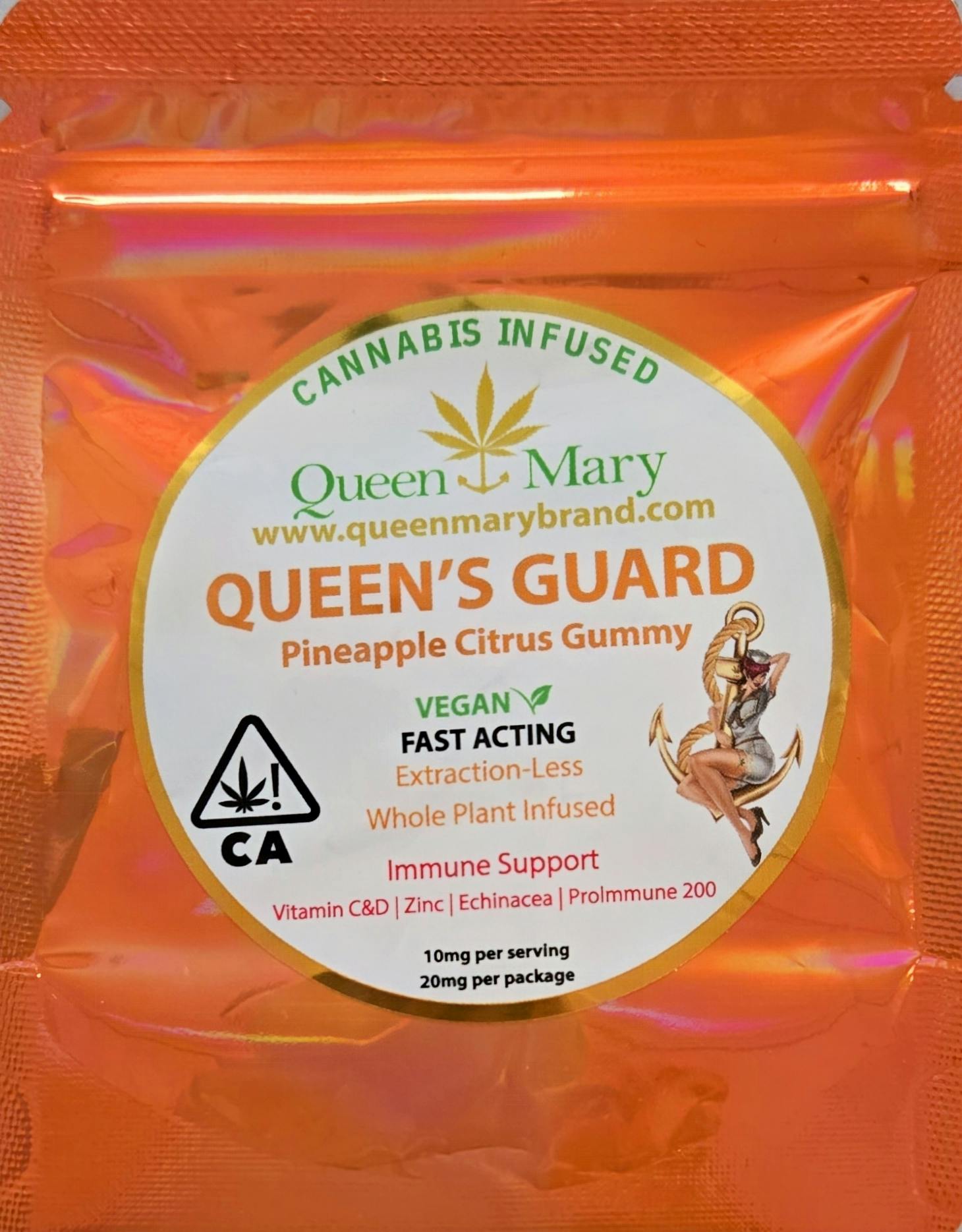 QUEEN’S GUARD – Whole-Plant Immune Support Gummy 2-Pack (20mg THC): Burmese Mimosa