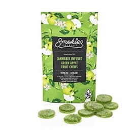 Green Apple 100mg CBG-THC 1:1 Fruit Chews - Smokiez