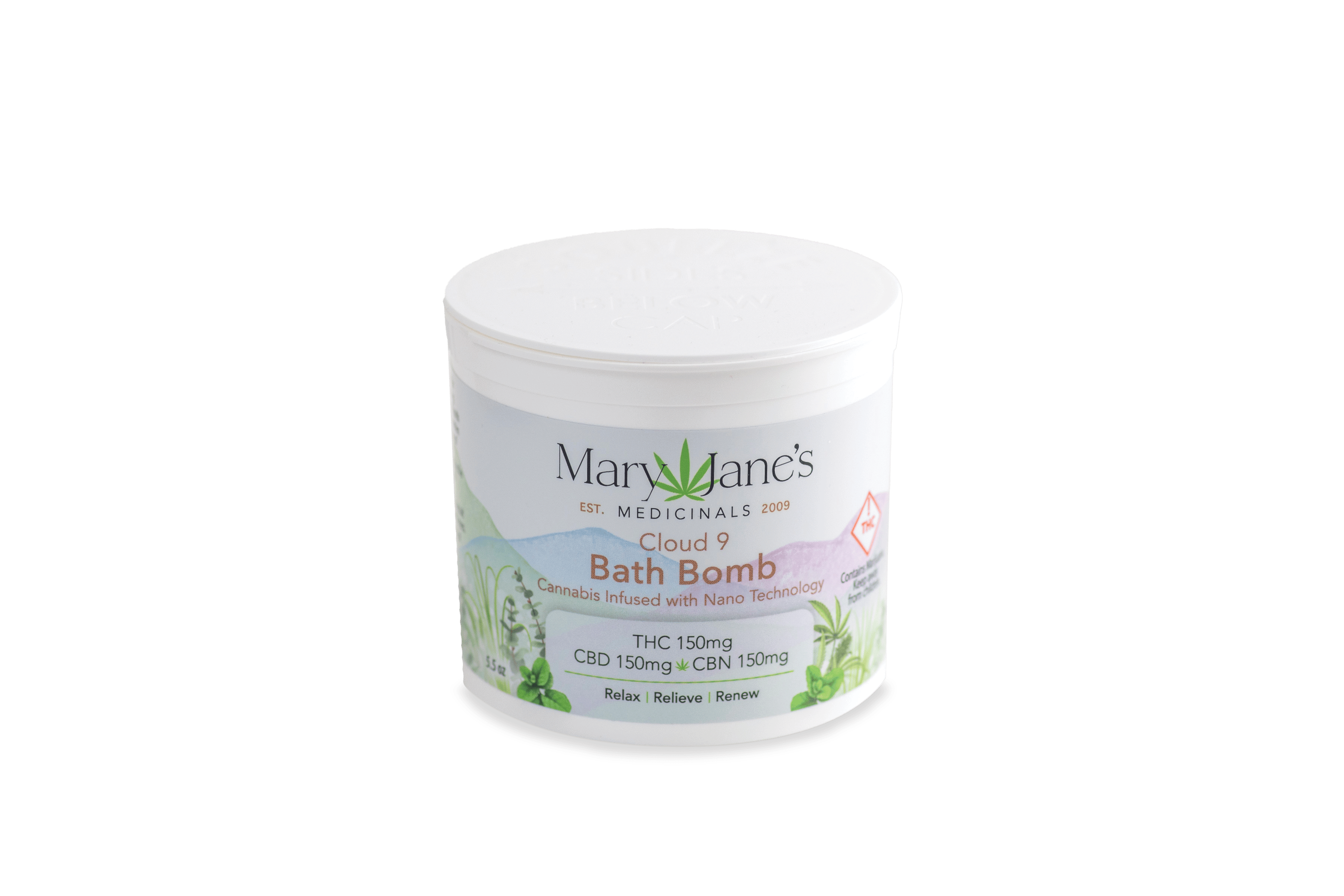 Mary Jane's Medicinals - Bath Bomb 150mg THC/CBD/CBN at Garden of the Budz