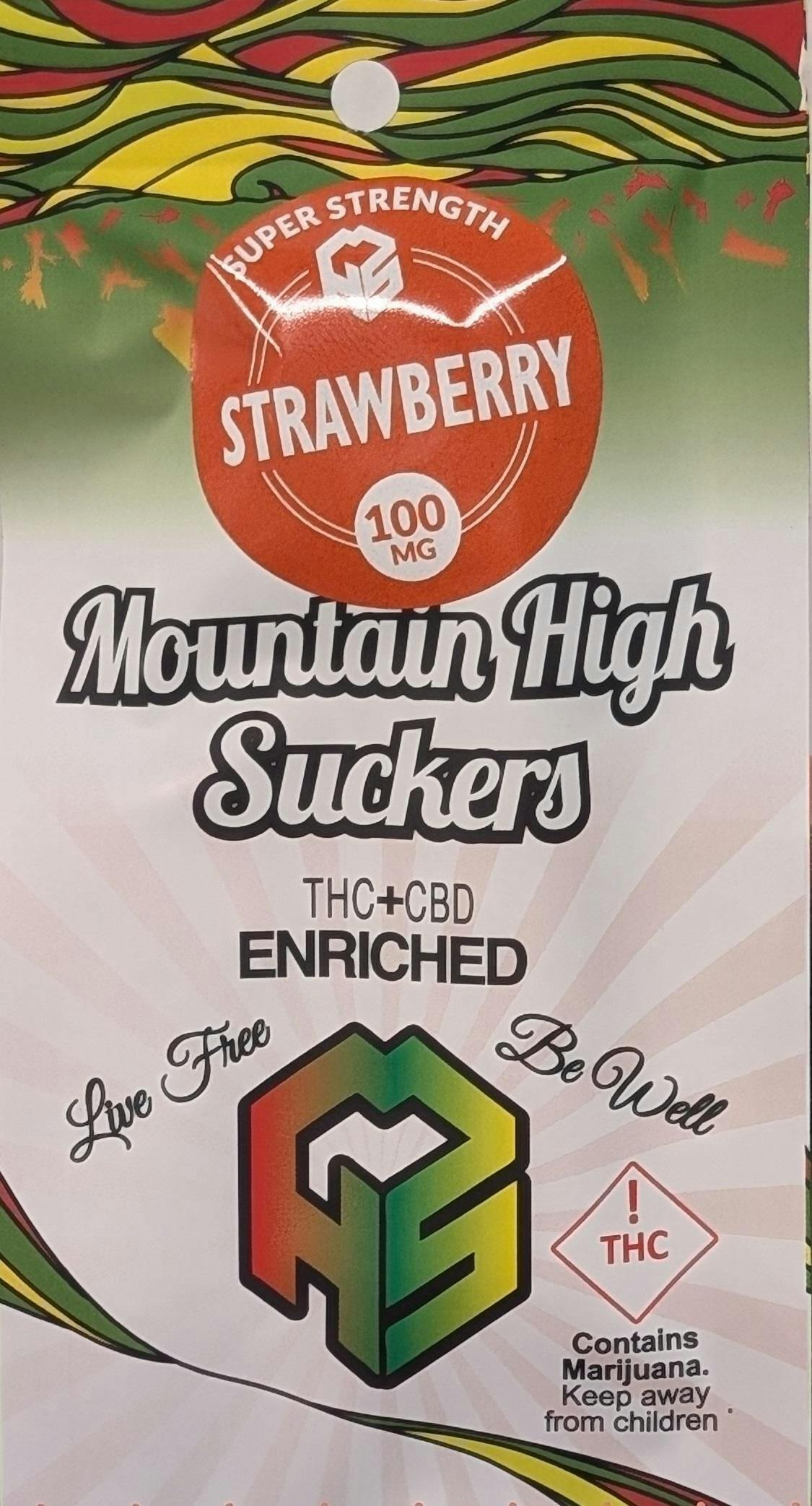 MED Mountain High Suckers 100 mg - Strawberry
