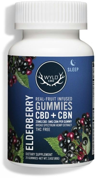 Edible Gummies Wyld CBD:CBN- 250mg/50mg Elderberry - NWC