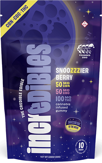 Edible Incredibles Snoozzzier Berry 1:1:2 CBN/CBG/THC Gummies - 50/50/100mg - GTI
