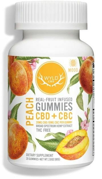 Edible Gummies PEACH Wyld CBD:CBC 400mg/200mg - NWC