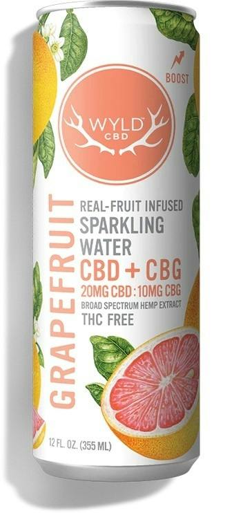 Grapefruit 2:1 CBD:CBG Sparkling Water | Carbonated | 20mg | 12 fl oz