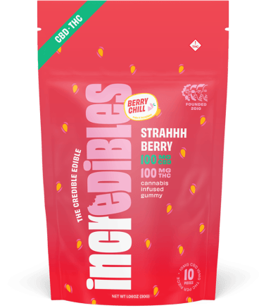 Edible MEDICAL ONLY Incredibles Strahhh Berry 1:1 CBD/THC Gummies - 500mg - GTI