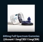 Gummies -Blue Raspberry - 600mg - CBD:CBN - CCW - Cross Country Wellness