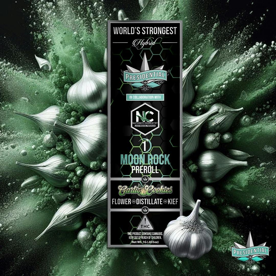 Presidential Moon Rock Preroll - NCC Garlic Cookies (INDICA) (1g) GSP