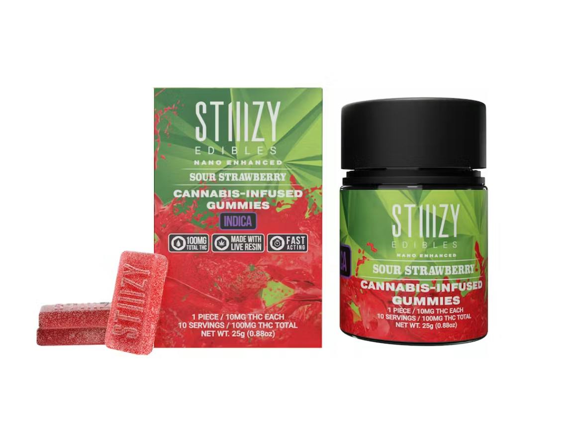 - SOUR STRAWBERRY - Gummies 100mg THC Edibles