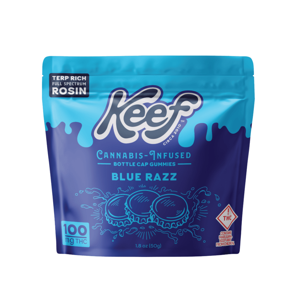 Gummy - KEEF Bottle Caps - Blue Razz - 100mg - SSW