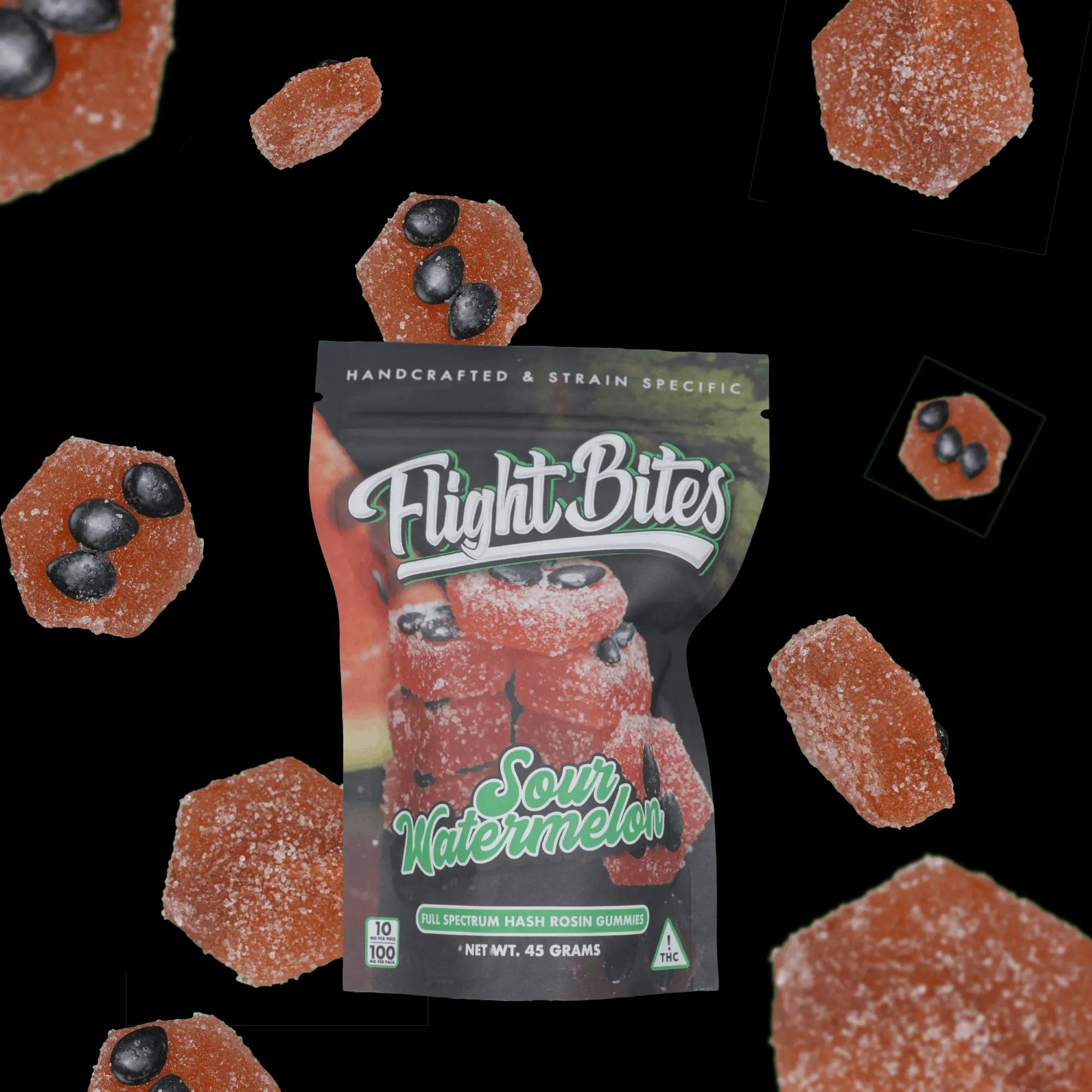 WM ONLY - Edible - Gummy - Sour Watermelon - 100mg - VVG - Flight Bites