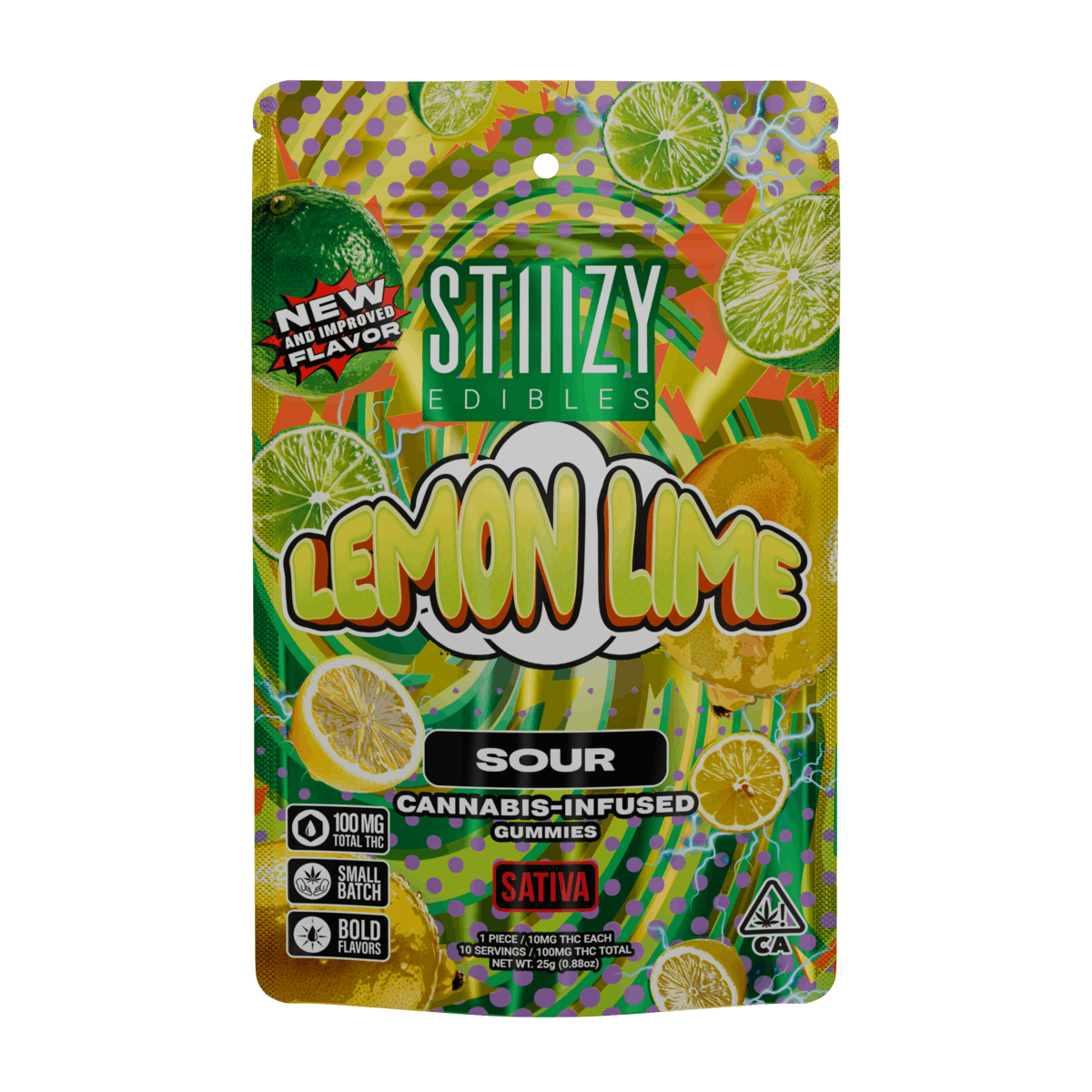 Gummy - Sour Lemon Lime (SATIVA) - 100mg - AEG - STiiiZY