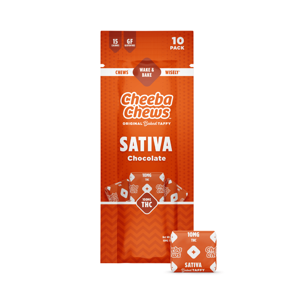 SALE - Edible Cheeba Chews Original Chocolate Sativa 10pk - 100mg - DRP