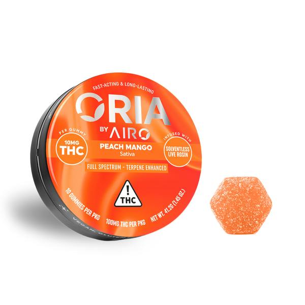 Oria | Peach Mango Full Spectrum Gummies | 100mg | 10ct | 10mg/ea