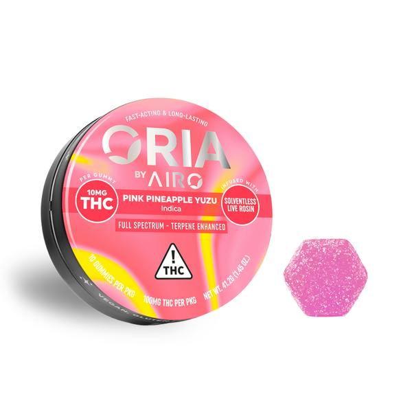 Oria | Pink Pineapple Yuzu Gummies | 100mg | 10ct | 10mg/ea