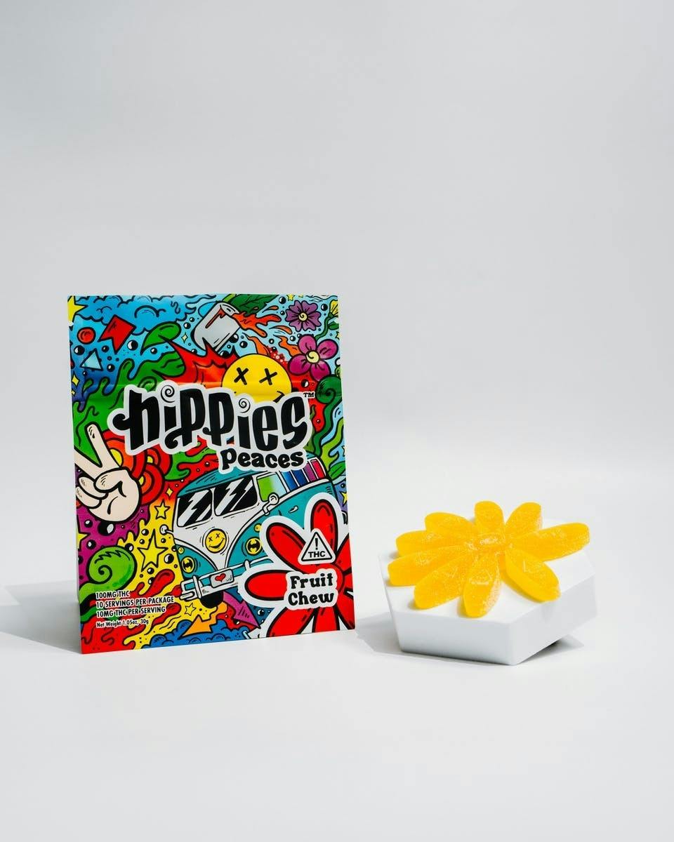 Gummy - Sour Pineapple Orange (SATIVA) - 100mg - GBP - Hippies Peaces