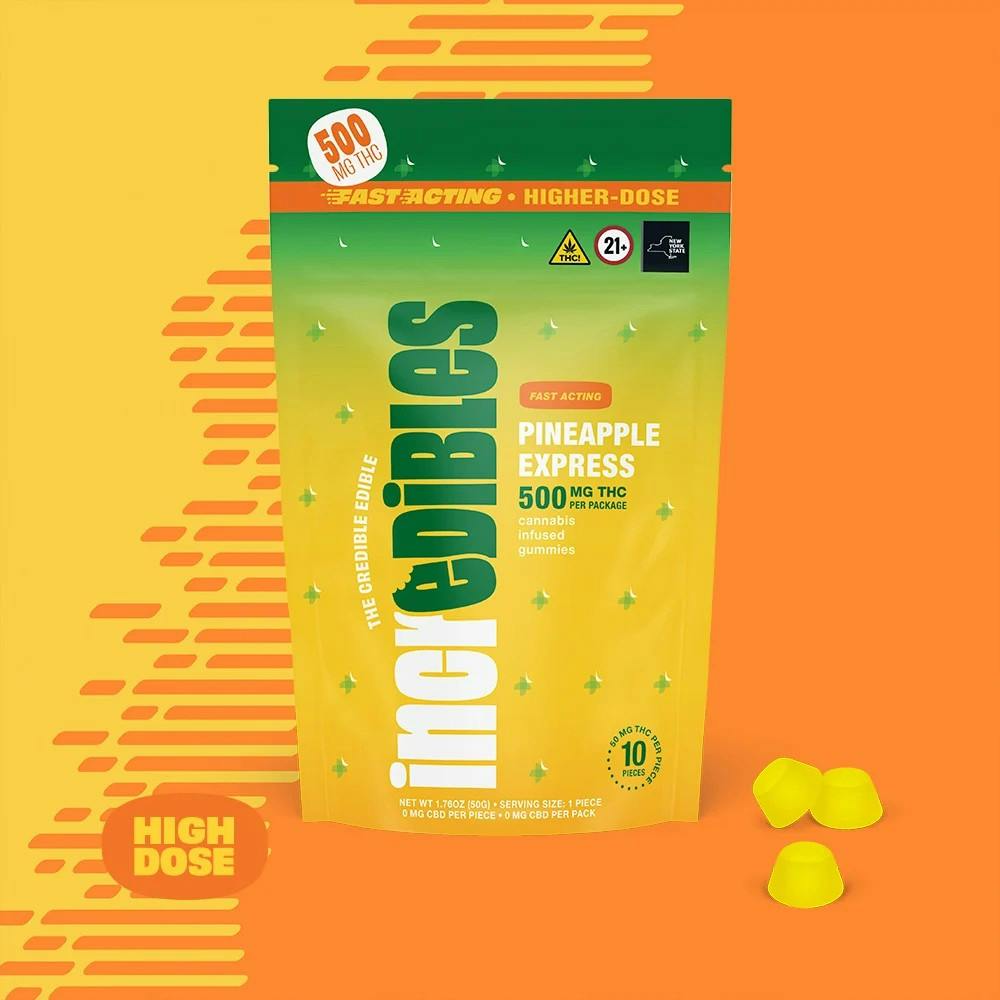 Edible MEDICAL ONLY Incredibles Pineapple Express Gummies - 500mg - GTI