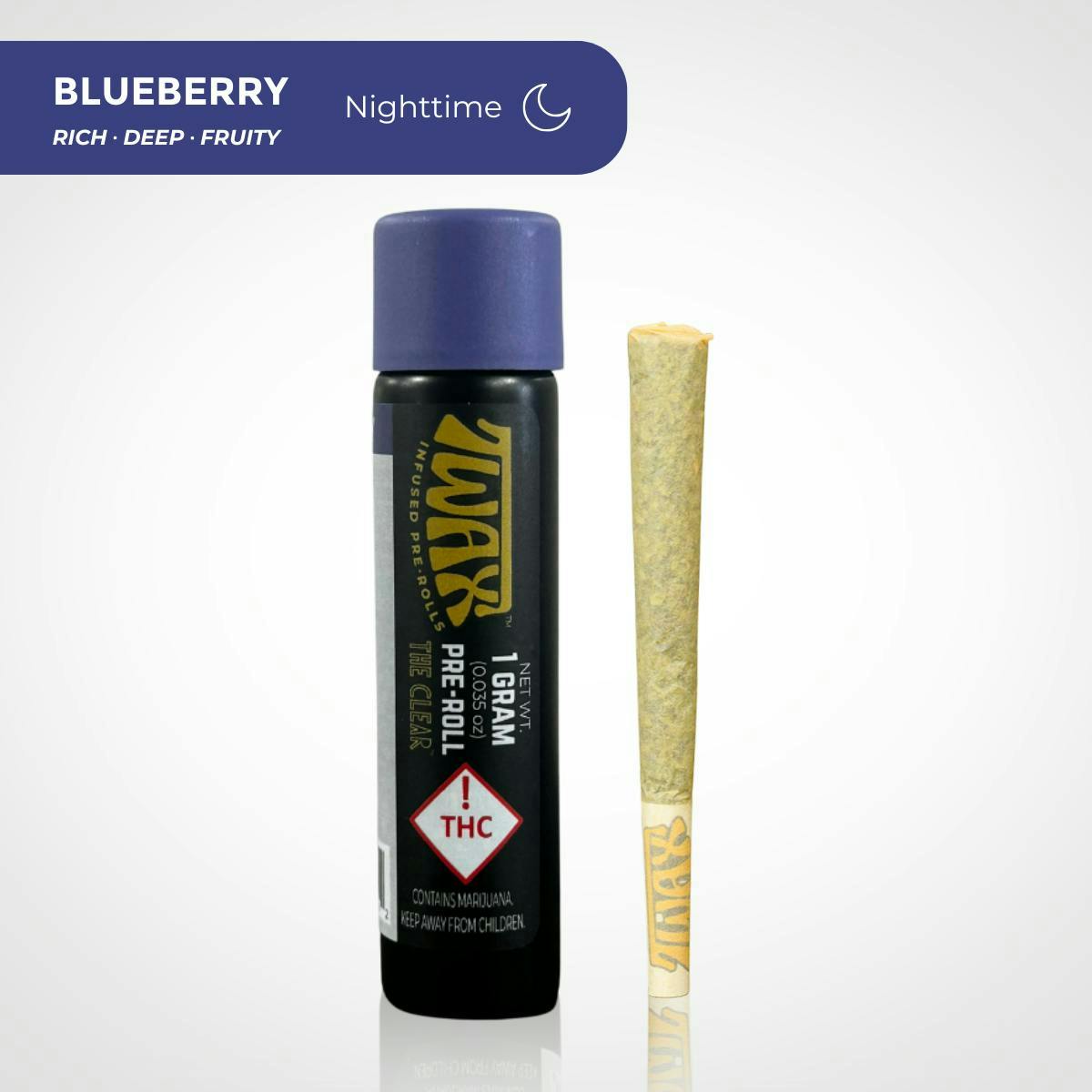 The Clear TWAX Infused Pre-roll 1g | Blueberry (INDICA)