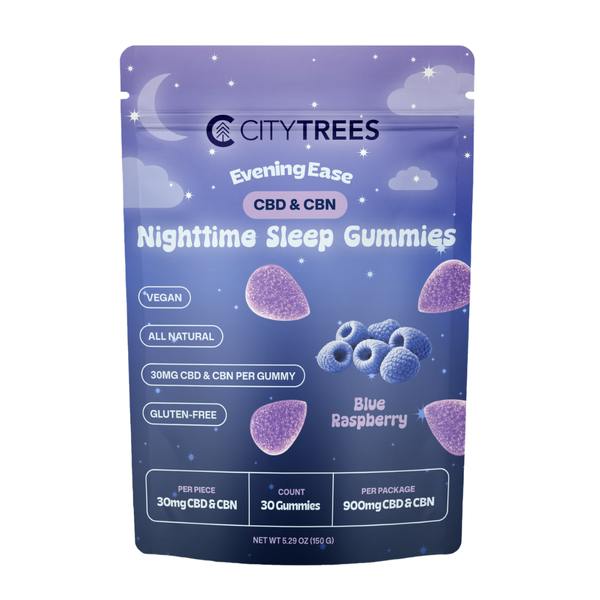 Gummies - Blue Raspberry (NIGHTTIME) - 900mg CBD +CBN - SER - City Trees