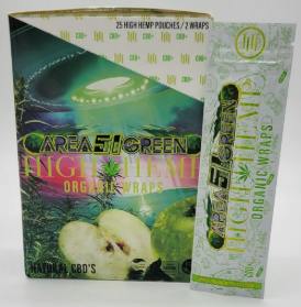 ROOTS GLASS - ACCESSORIES - HIGH HEMP WRAP - AREA 51 GREEN APPLE
