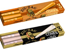 ROOTS GLASS - ACCESSORIES - ZIG ZAG - KING SIZE - 3PK - CONES