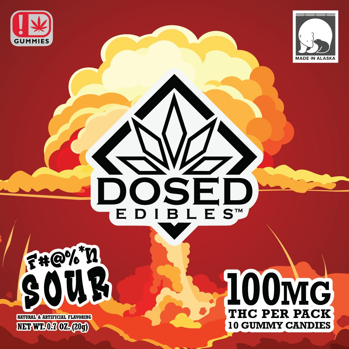 F#@%*n Sour 100mg Gummies By Dosed Edibles