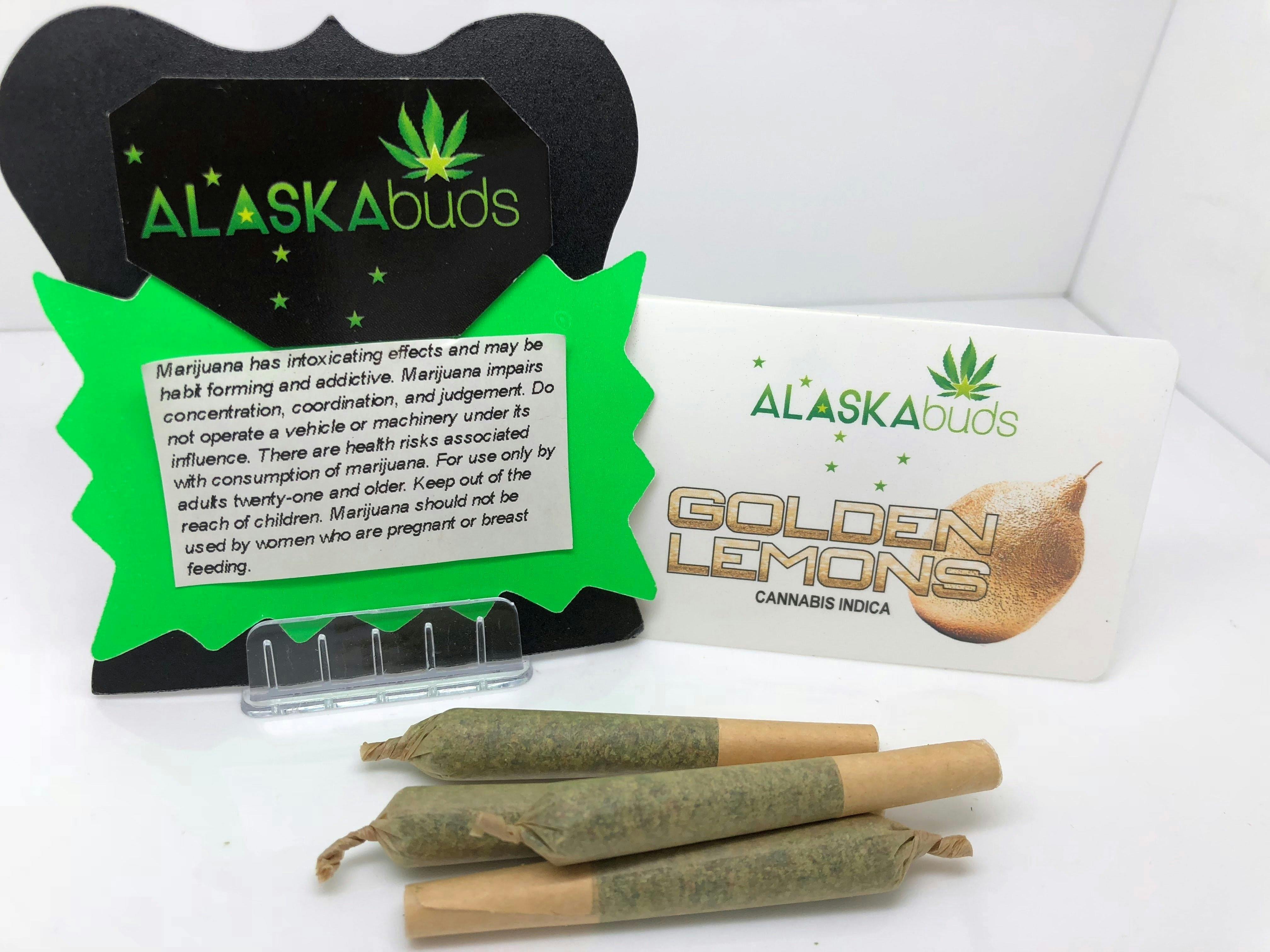 Golden Lemon 2 Pack 0.5g Joints 20.29% THC by ALASKAbuds