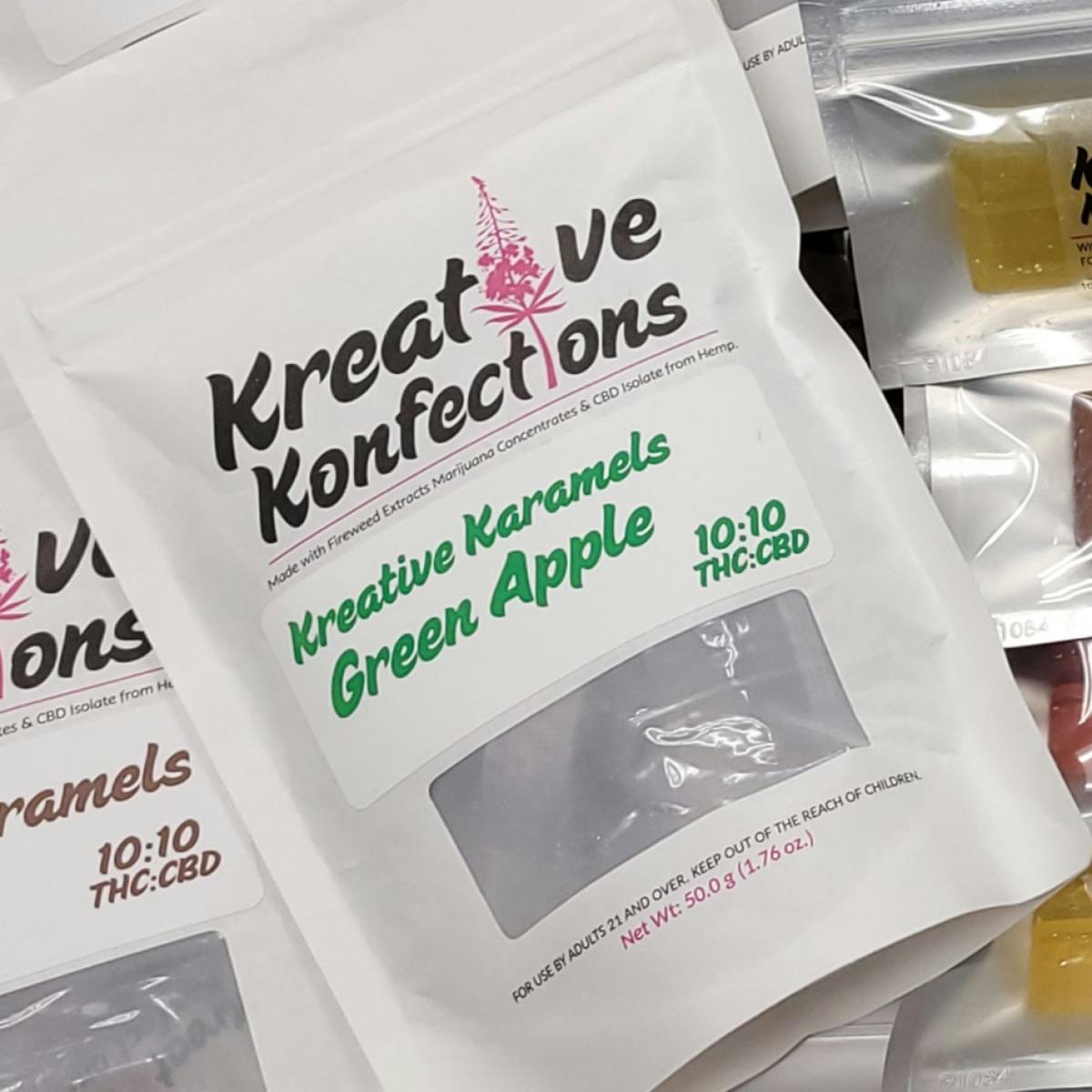 Green Apple Kreative Karamels | Indica | 100mg | 10pk