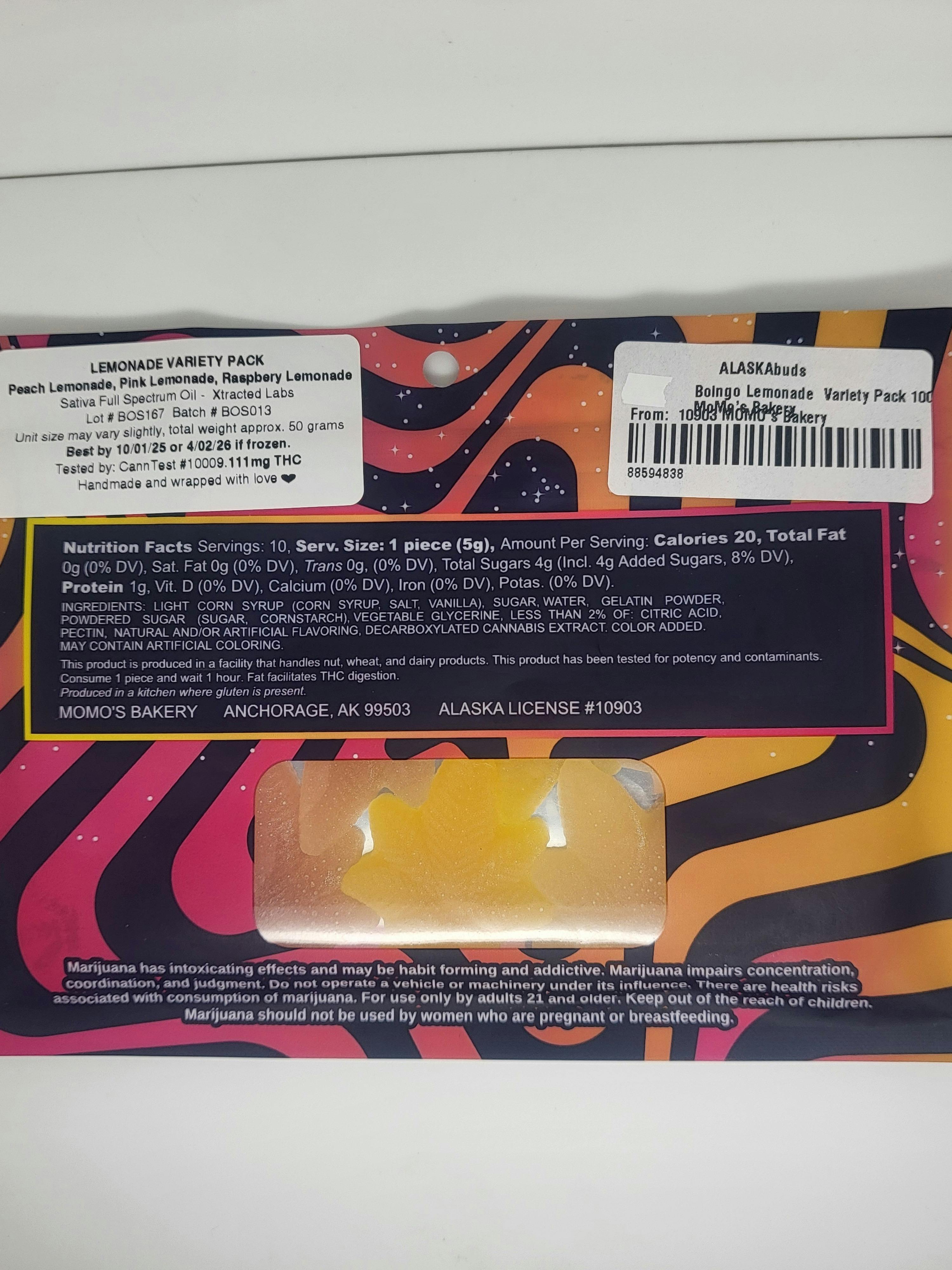 Lemonade Variety Sativa Boingos | 10pk | 100mg total