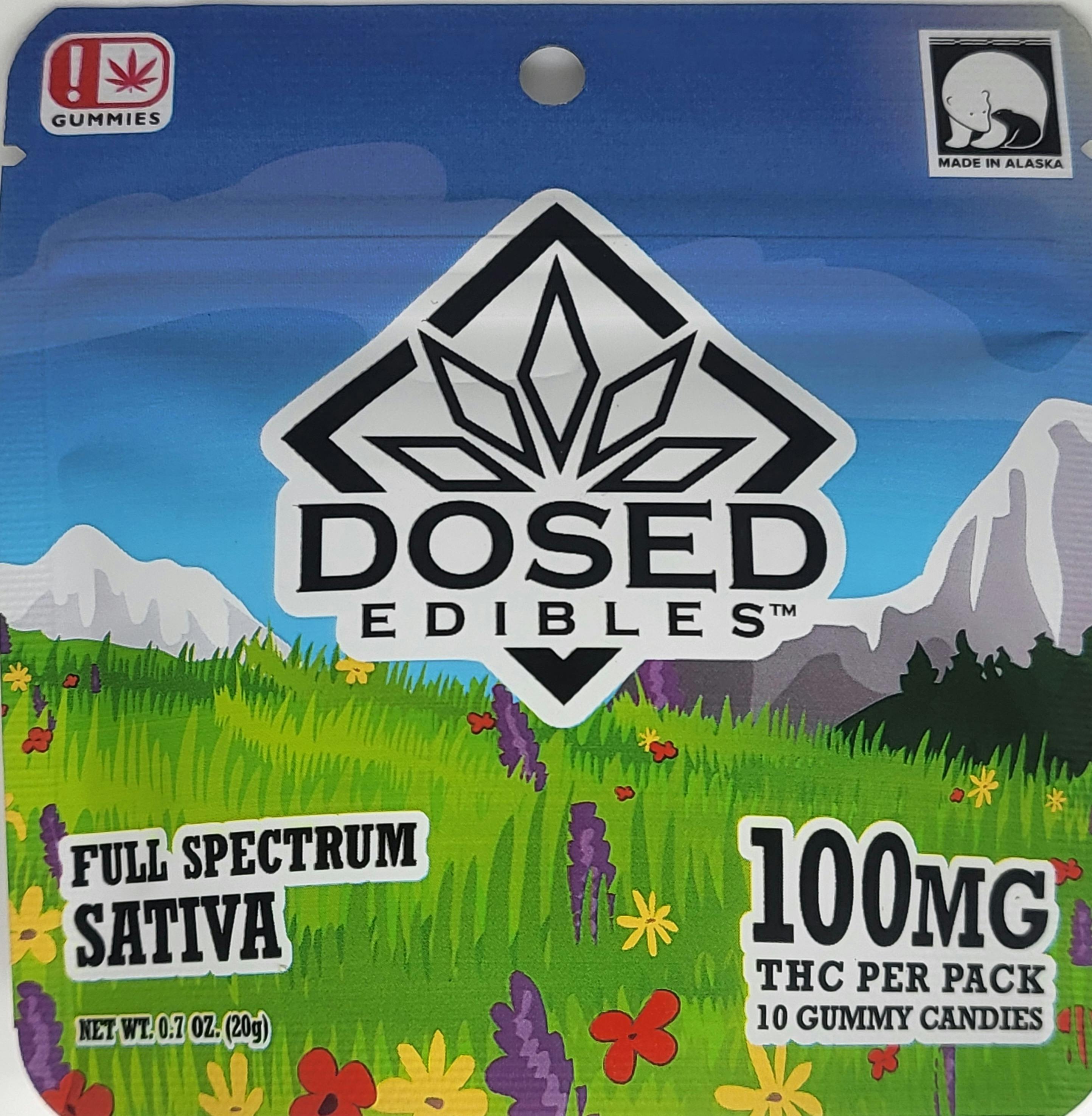 Full Spectrum Sativa 10 Pack Gummies 100mg THC by Dosed Edibles