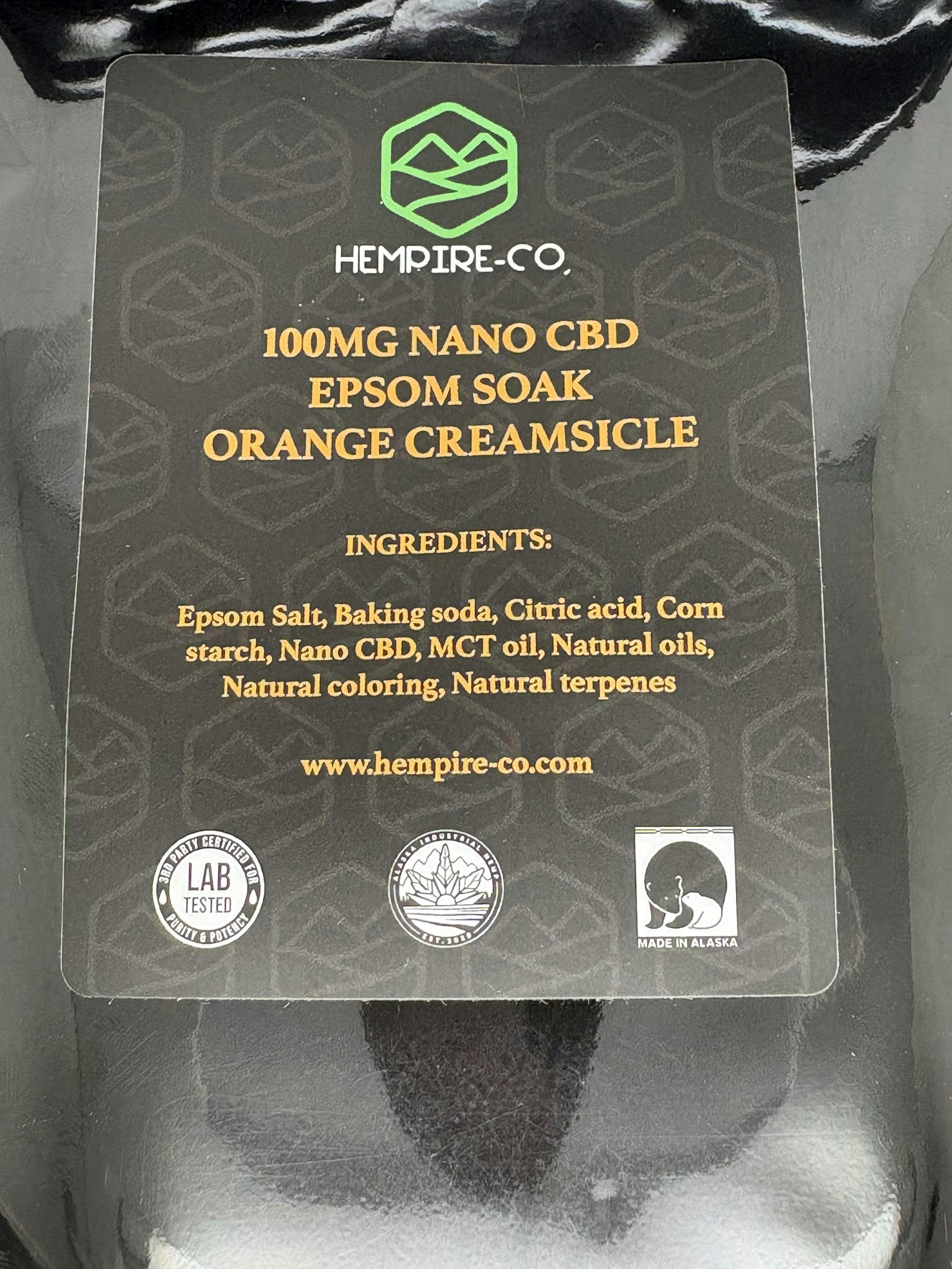 CBD Orange Creamsicle 100mg Epsom Soak