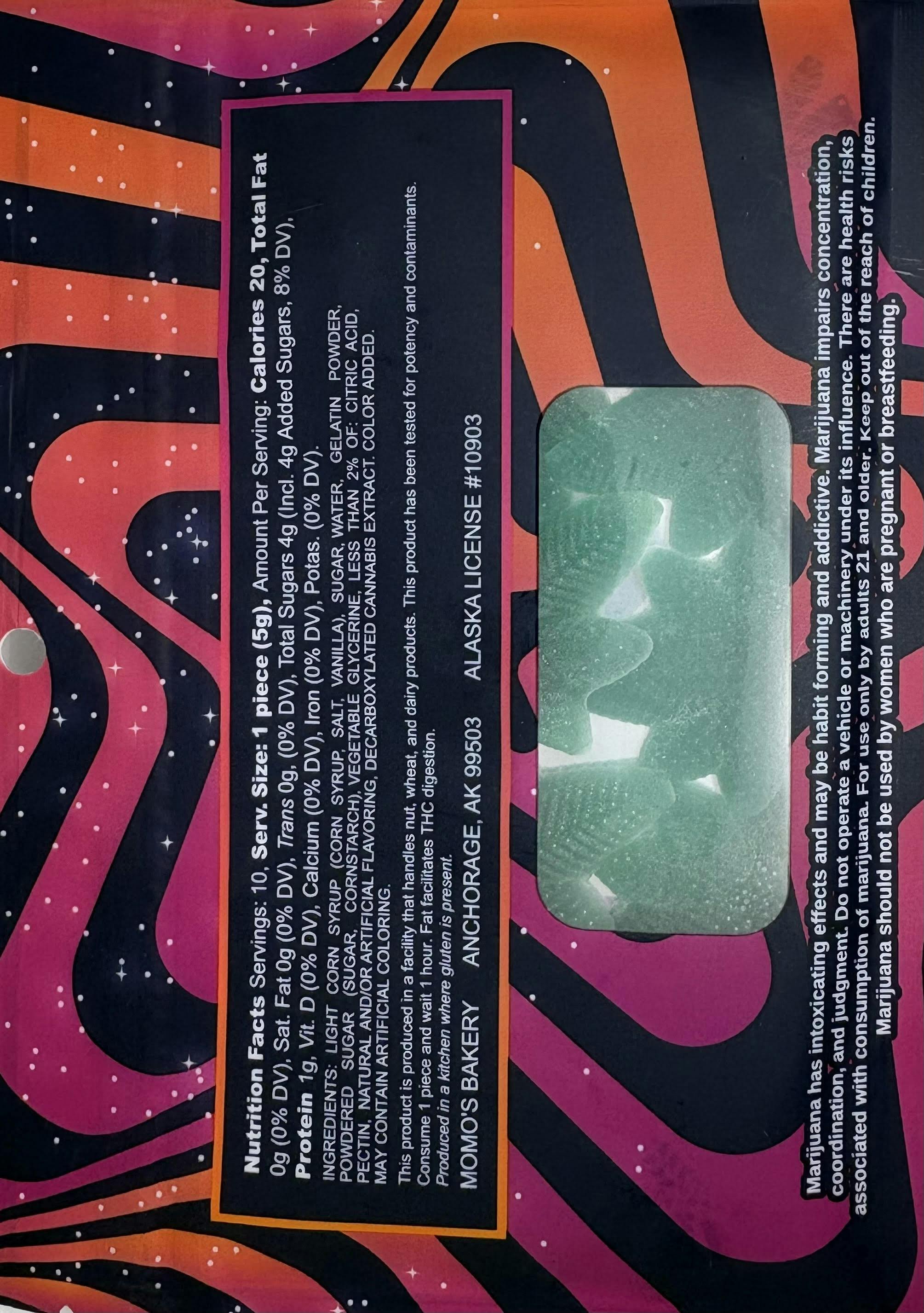 Sour Blue Raspberry Indica Boingos | 10pk | 100mg total by MoMo's Bakery