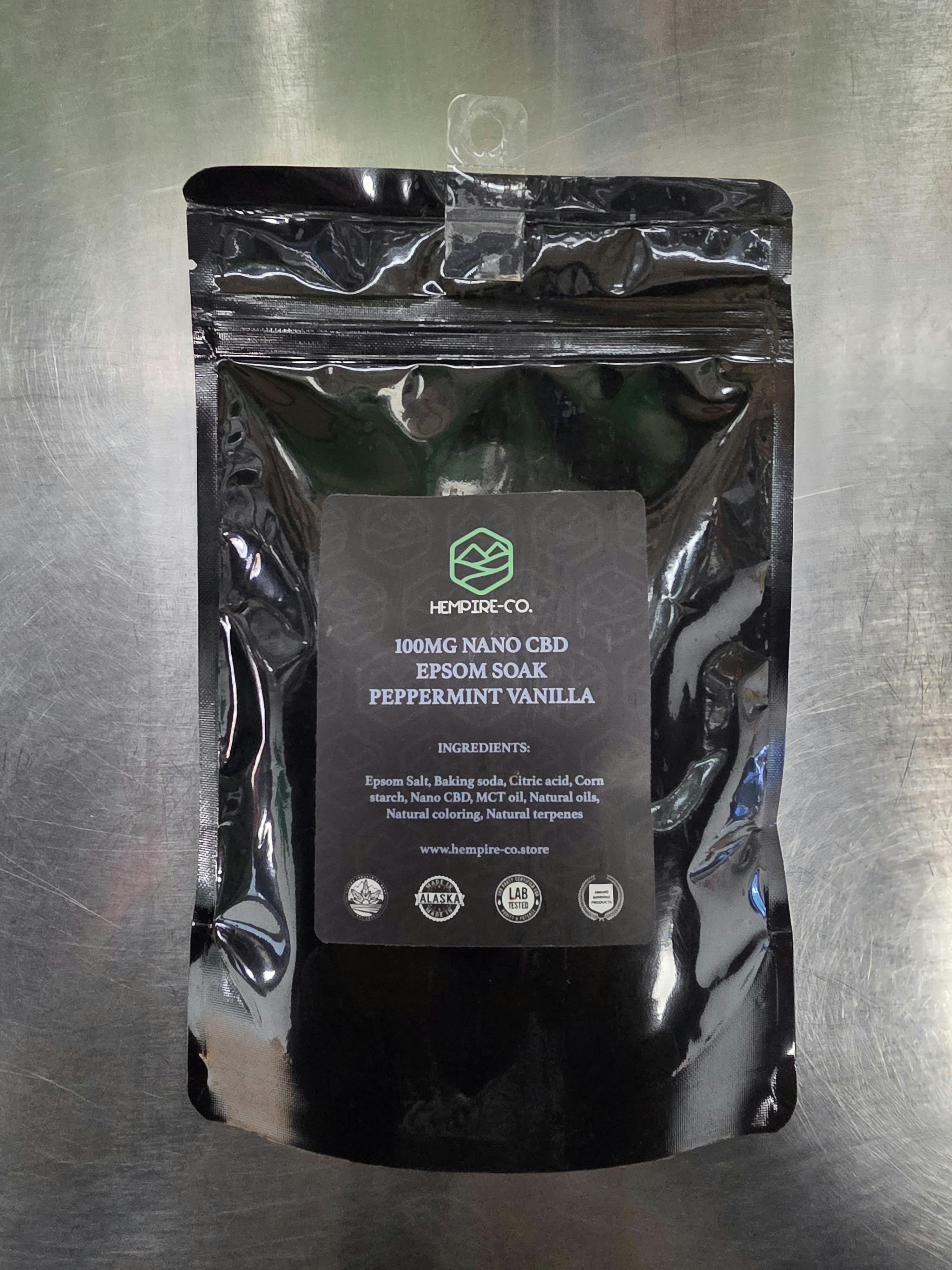 Peppermint Vanilla Epsom Soak 100mg CBD by Hempire Co.