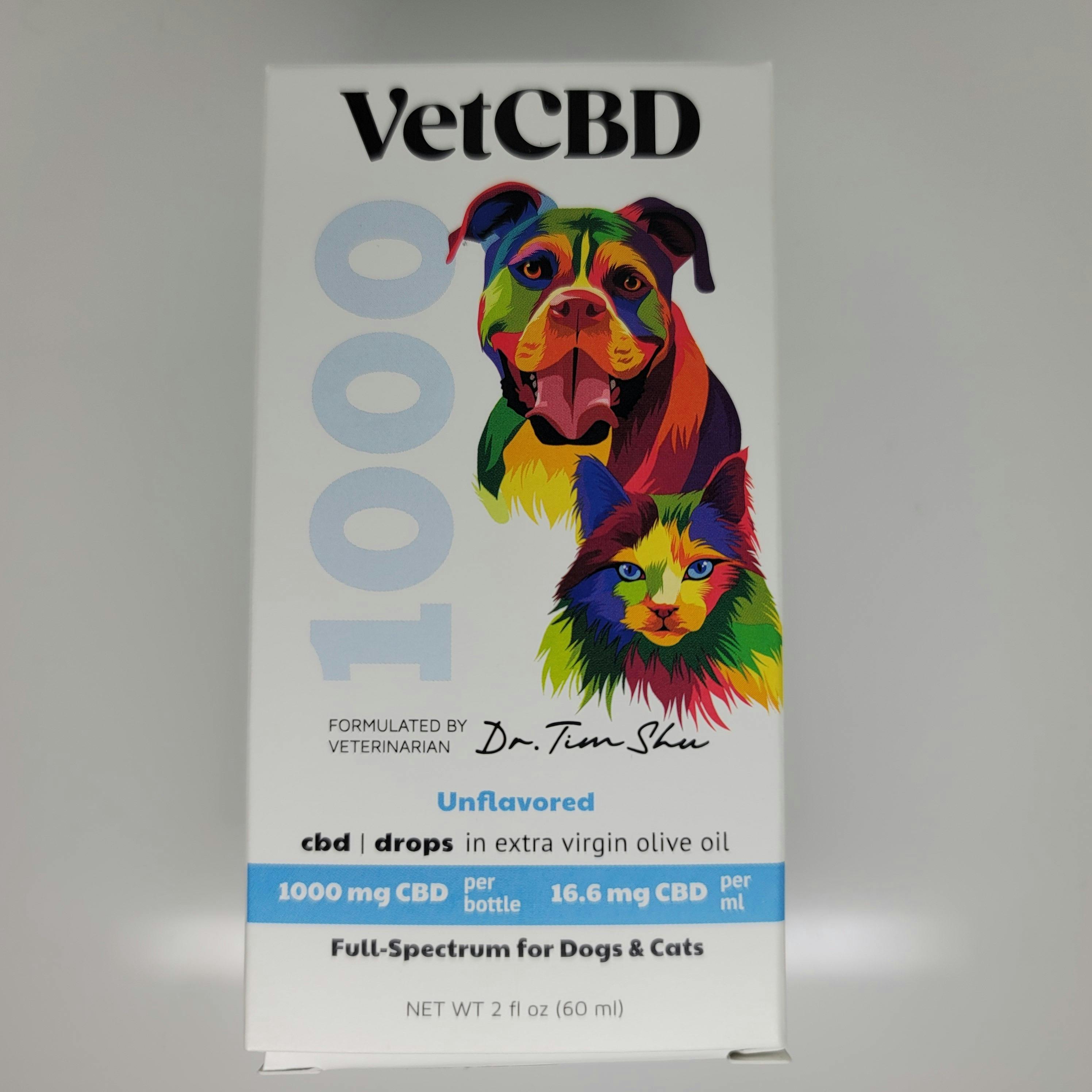 Vet CBD 1000mg Full-Spectrum Pet Oil for Dogs & Cats