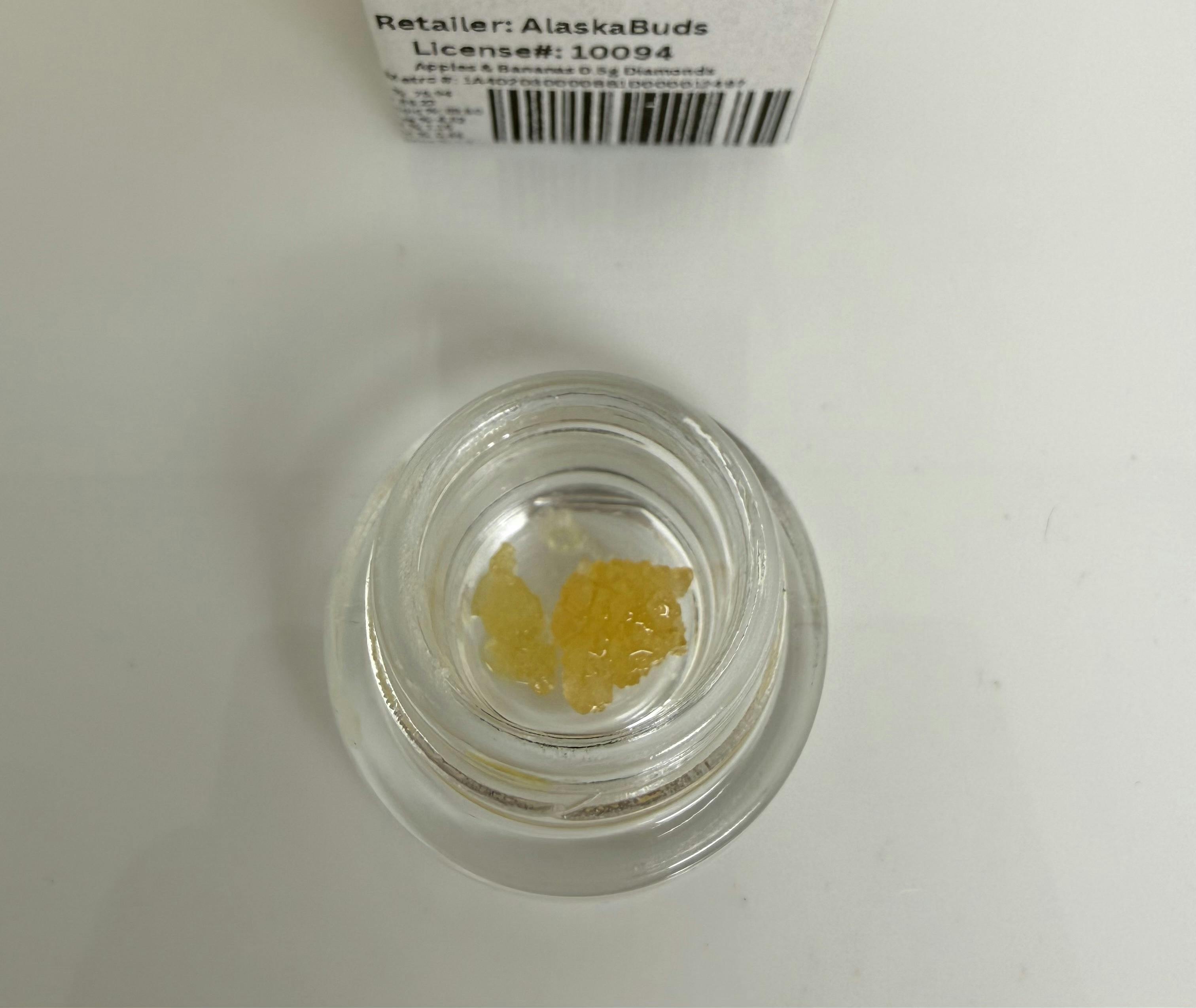 Apples & Bananas 0.5g Diamonds 76.94% THC by Sleeping Lady