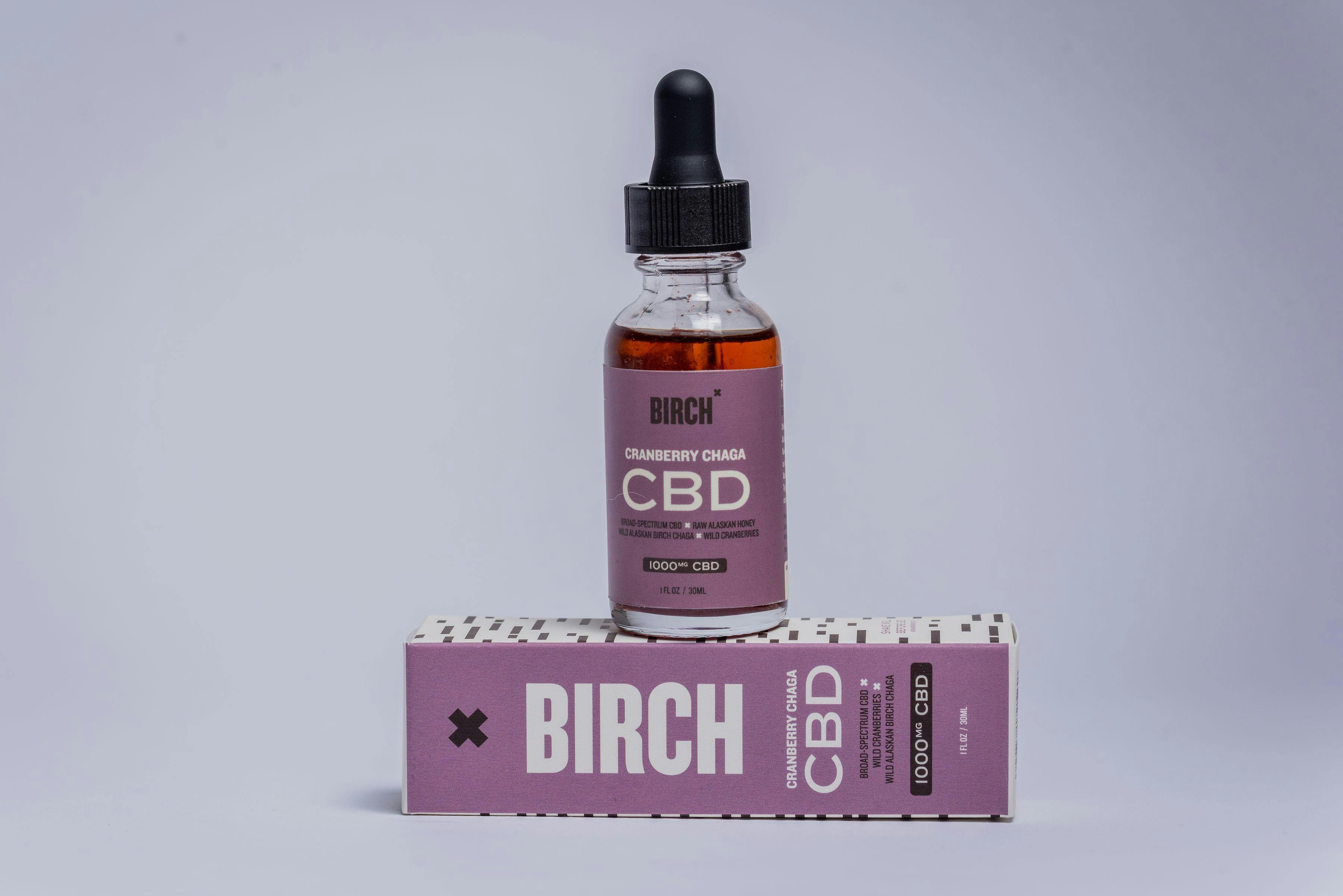 CBD Cranberry Chaga | CBD Tincture | 1000mgCBD | Birch Alaskan Naturals
