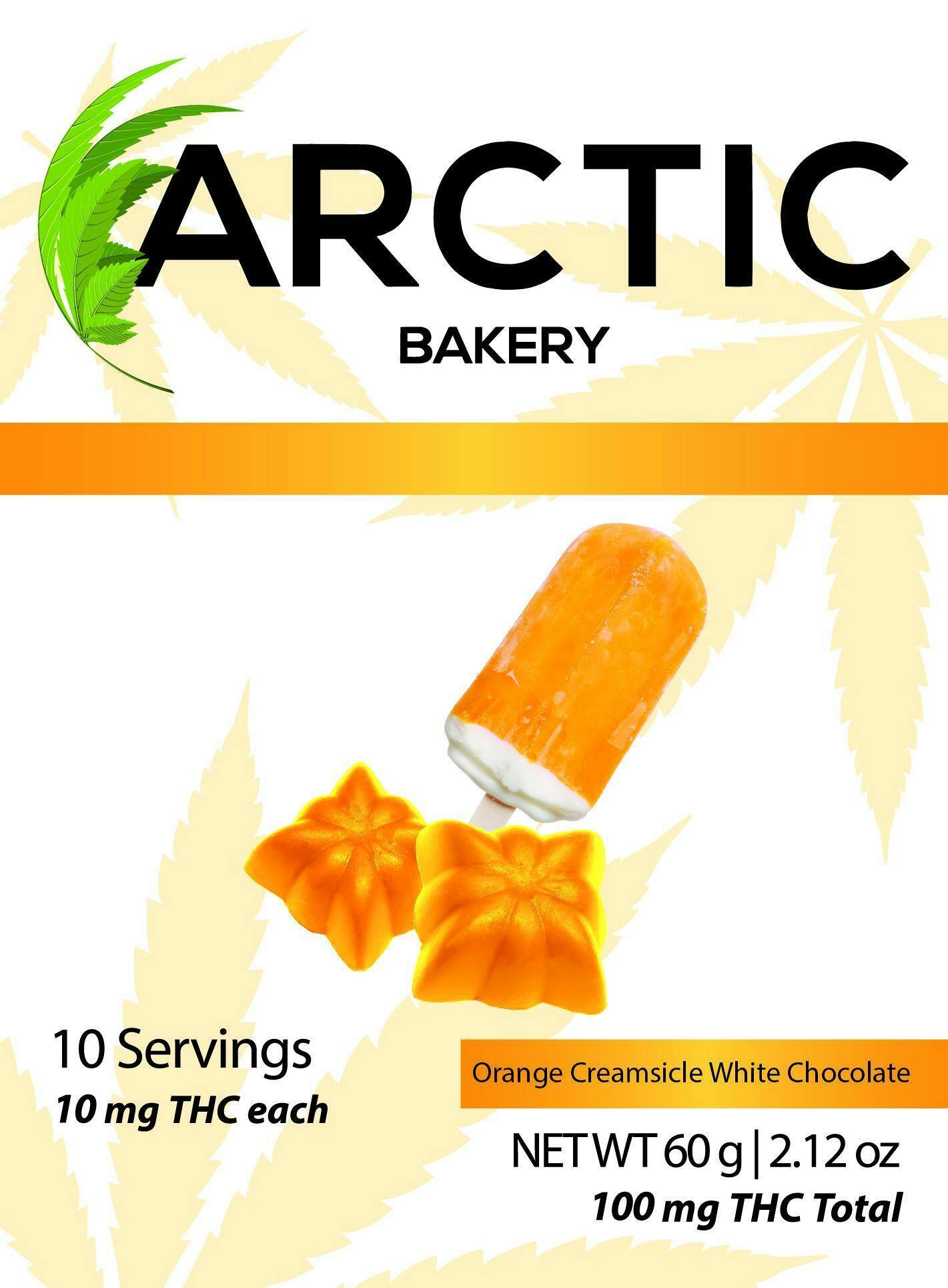 Arctic Stars - Orange Creamsicle White Chocolate | 10pk Chocolate | 100mgTHC | Arctic Bakery
