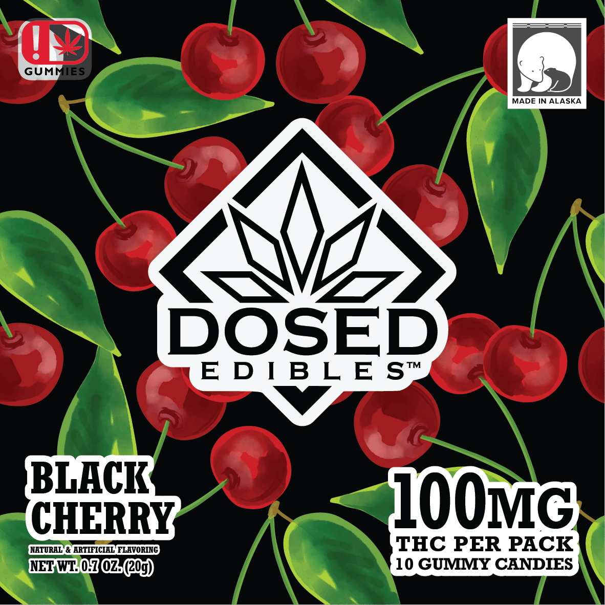 Black Cherry | 10pk Gummies | 100mgTHC | Dosed Edibles Alaska