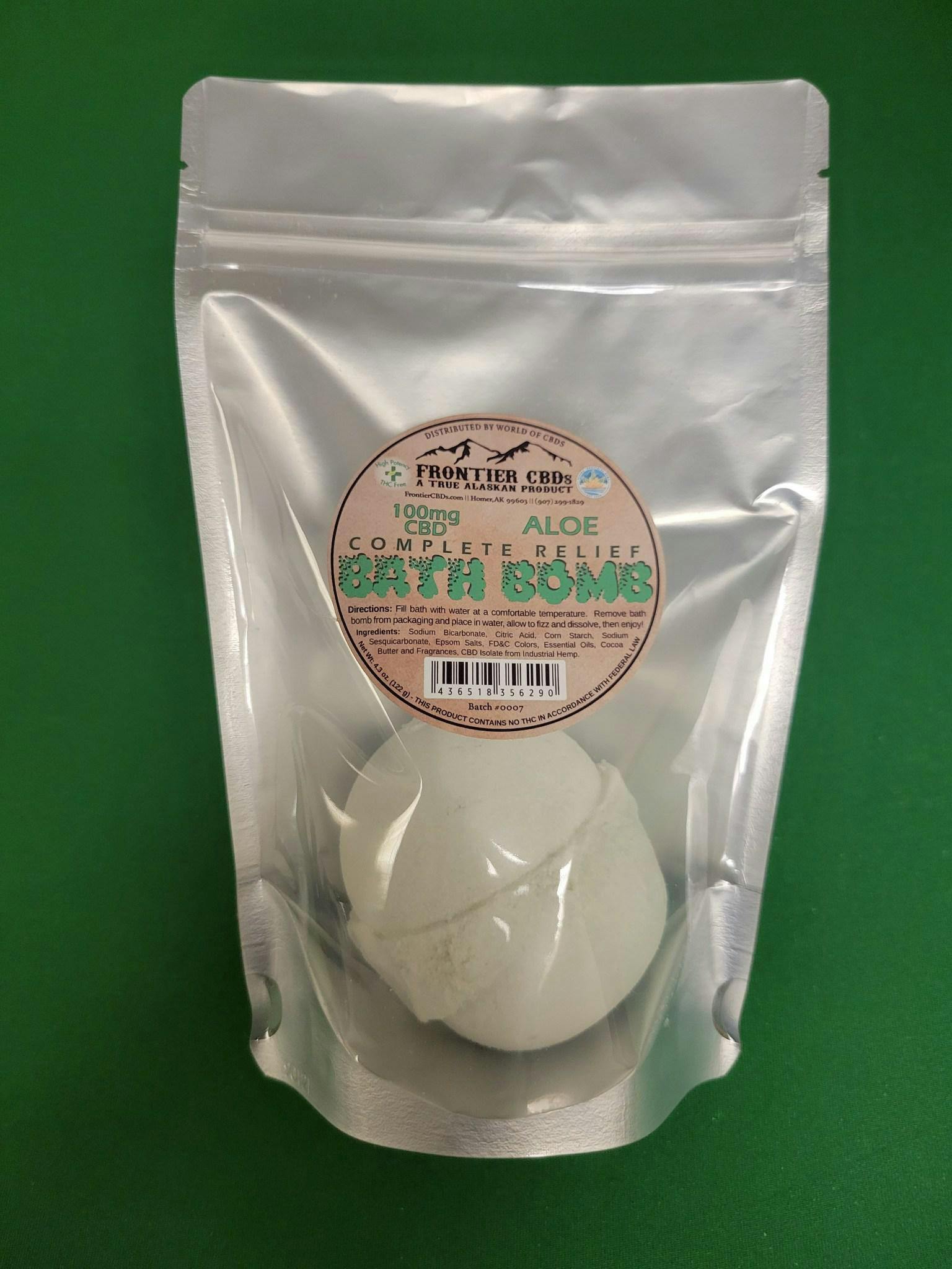CBD Aloe | Bath Bomb | 100mgCBD | Frontier CBDs